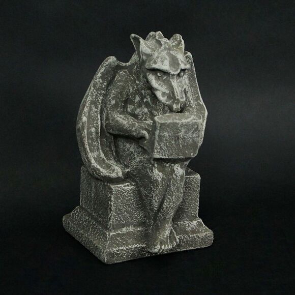 Gargoyle With Laptop Computer Concrete Statue - Picture 2 of 3